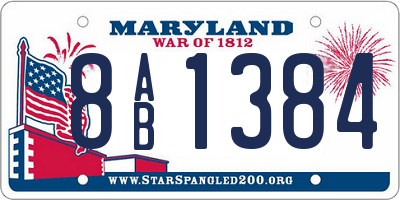 MD license plate 8AB1384
