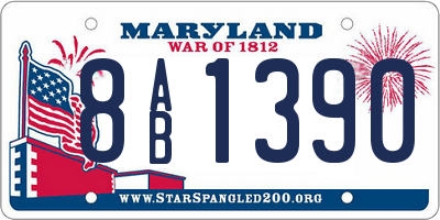 MD license plate 8AB1390