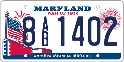 MD license plate 8AB1402