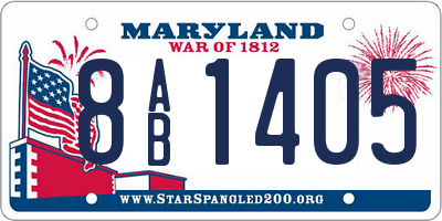MD license plate 8AB1405