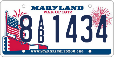 MD license plate 8AB1434