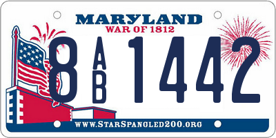 MD license plate 8AB1442