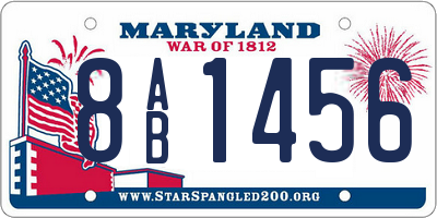 MD license plate 8AB1456