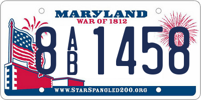 MD license plate 8AB1458
