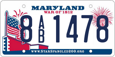MD license plate 8AB1478