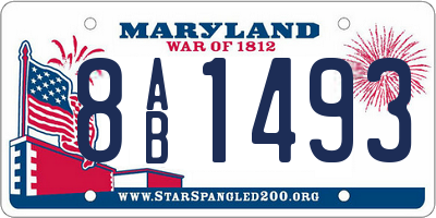 MD license plate 8AB1493