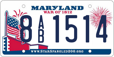MD license plate 8AB1514