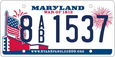 MD license plate 8AB1537