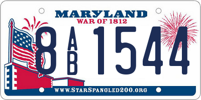MD license plate 8AB1544