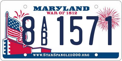 MD license plate 8AB1571