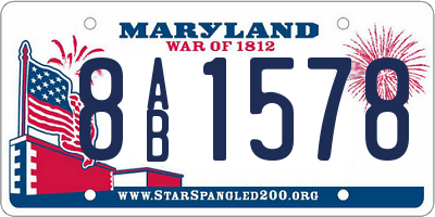 MD license plate 8AB1578