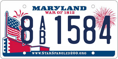 MD license plate 8AB1584