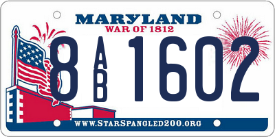 MD license plate 8AB1602