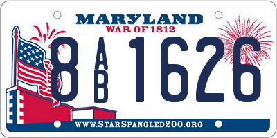 MD license plate 8AB1626