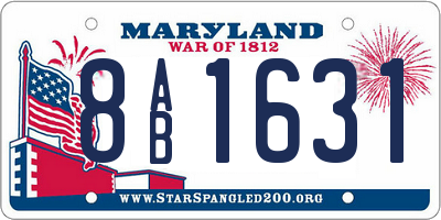 MD license plate 8AB1631