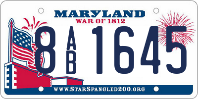 MD license plate 8AB1645