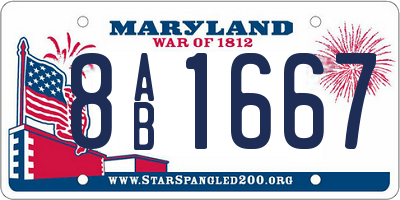 MD license plate 8AB1667