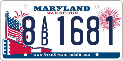 MD license plate 8AB1681