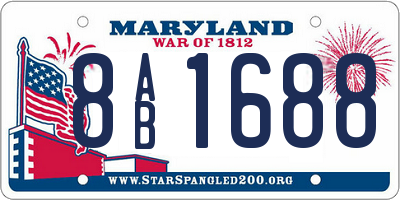 MD license plate 8AB1688