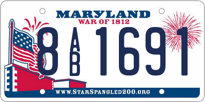 MD license plate 8AB1691