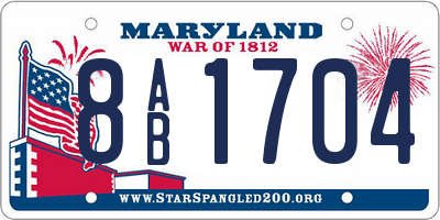 MD license plate 8AB1704