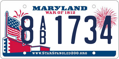 MD license plate 8AB1734