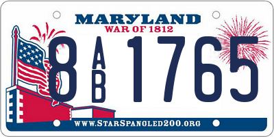 MD license plate 8AB1765