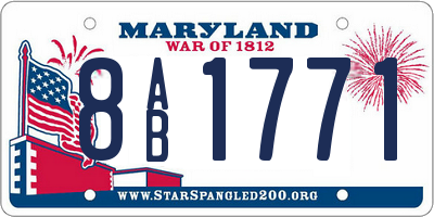 MD license plate 8AB1771