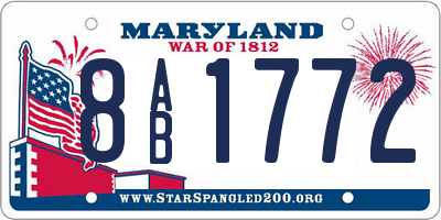 MD license plate 8AB1772