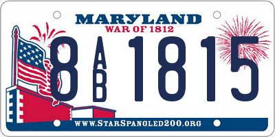 MD license plate 8AB1815