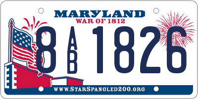 MD license plate 8AB1826