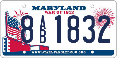 MD license plate 8AB1832