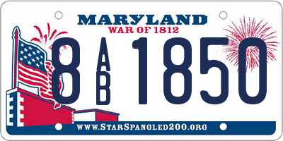 MD license plate 8AB1850