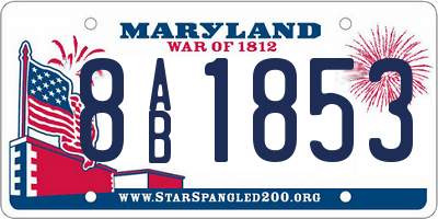 MD license plate 8AB1853