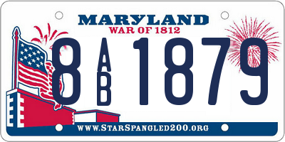 MD license plate 8AB1879