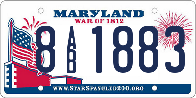 MD license plate 8AB1883