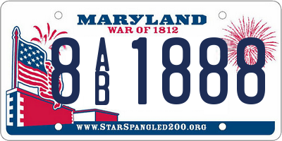 MD license plate 8AB1888