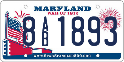 MD license plate 8AB1893