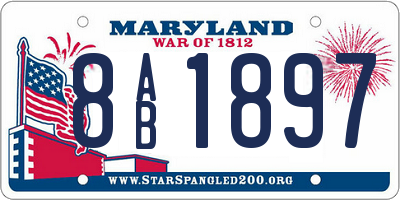 MD license plate 8AB1897
