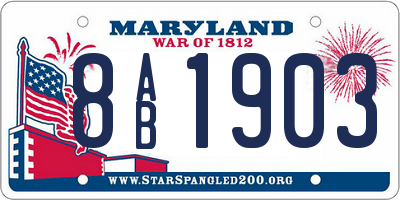 MD license plate 8AB1903