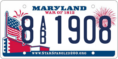 MD license plate 8AB1908