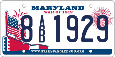MD license plate 8AB1929