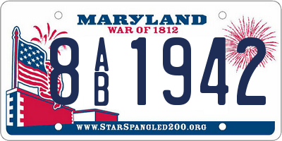 MD license plate 8AB1942