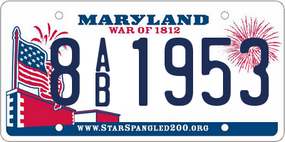 MD license plate 8AB1953