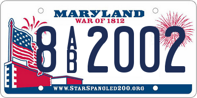 MD license plate 8AB2002