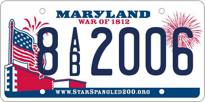 MD license plate 8AB2006