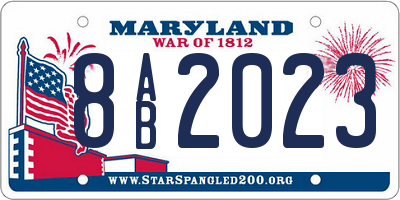 MD license plate 8AB2023