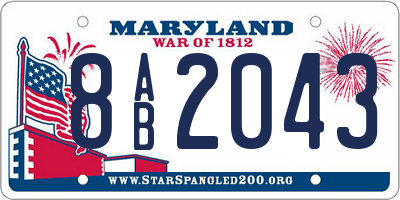 MD license plate 8AB2043
