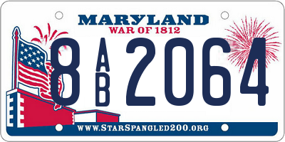 MD license plate 8AB2064