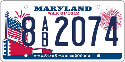 MD license plate 8AB2074